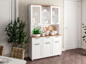 Буфет Катерини (дуб бельмунд/белое дерево) в Ленинском - leninskoe.mebel-nsk.ru | фото