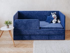 Диван-кровать Happy (синий) в Ленинском - leninskoe.mebel-nsk.ru | фото