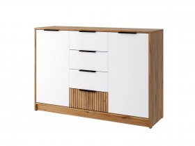 Комод КМ-002 Ивис (дуб крафт золотой/белый) в Ленинском - leninskoe.mebel-nsk.ru | фото