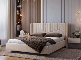 Кровать двуспальная 1,6м Диор (кашемир суфле (велюр)) в Ленинском - leninskoe.mebel-nsk.ru | фото
