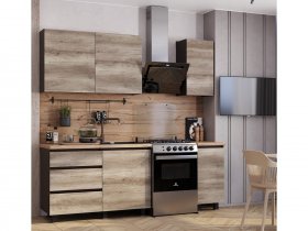 Кухонный гарнитур Энигма 1,6м (венге/дуб каньон) в Ленинском - leninskoe.mebel-nsk.ru | фото