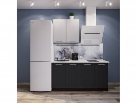 Модульная кухня Классика (белый глянец/черный) в Ленинском - leninskoe.mebel-nsk.ru | фото