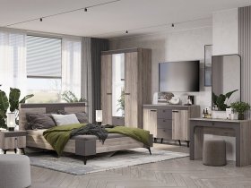 Модульная спальня Кассандра (дуб смоки/MF14) в Ленинском - leninskoe.mebel-nsk.ru | фото