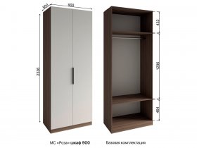 Шкаф 900 Роза (орех франклин карамельный/бежевый скин) в Ленинском - leninskoe.mebel-nsk.ru | фото