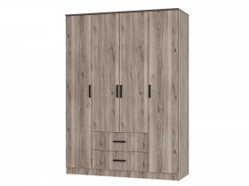 Шкаф четырехстворчатый Титан (дуб смоки) в Ленинском - leninskoe.mebel-nsk.ru | фото