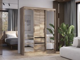 Шкаф-купе ШКК-06 Энигма (венге/дуб каньон) в Ленинском - leninskoe.mebel-nsk.ru | фото