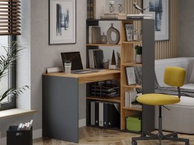 Стол письменный тип 16 (дуб крафт золотой/графит серый) в Ленинском - leninskoe.mebel-nsk.ru | фото