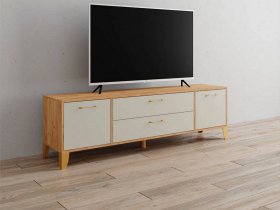 Тумба под ТВ Парус-13 (дуб крафт золотой/кашемир) в Ленинском - leninskoe.mebel-nsk.ru | фото